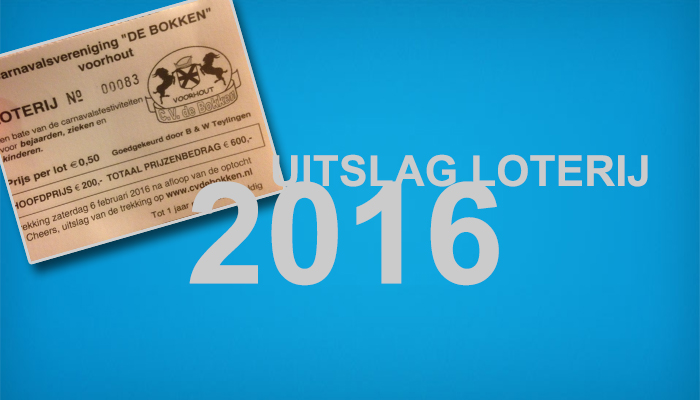 Uitslag loterij 2016